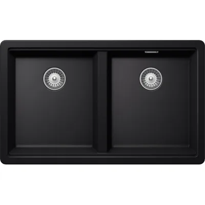 Schock Lavello due vasche GALAXY N200 GALN200A84 finitura nero puro da 75x45.6 cm