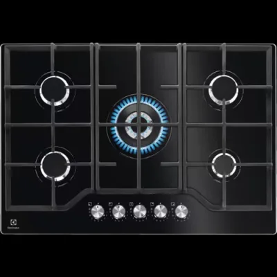 Electrolux Piano cottura a gas KGG75362K finitura vetro nero da 74 cm