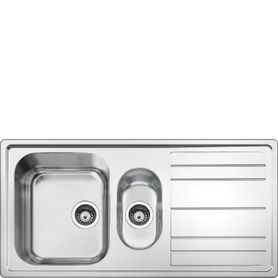Smeg Lavello una vasca con vaschetta e gocciolatoio LPR102 finitura acciaio inox da 100x50 cm - Semifilo