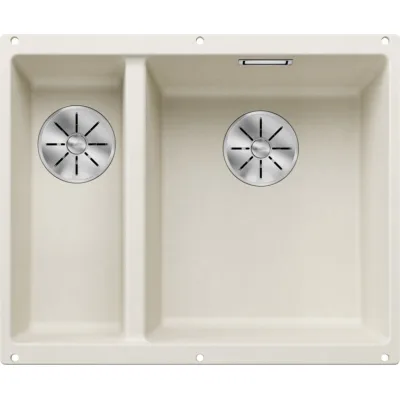 Blanco Lavello una vasca DX con vaschetta SUBLINE 340/160-U 1527163 finitura soft white da 55.5x46 cm - Sottotop