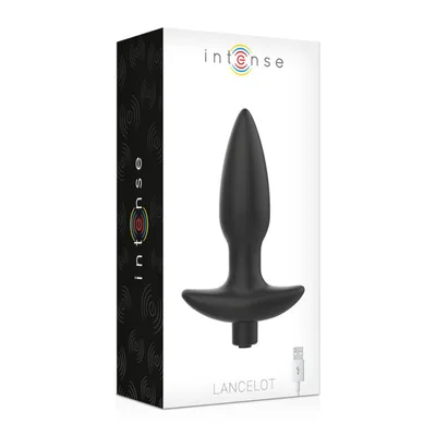 Intense Lancelot Plug Anale Vibrante 10 Funzioni USB Silicone Nero Sex Toy