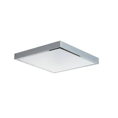 Plafoniera LED cromo in acrilico e alluminio 24w 2700lm 4000k ip44 24x24x2,4cm