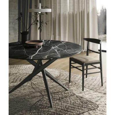 Sedit Tavolo fisso Tiffany Round con struttura in metallo e piano a scelta