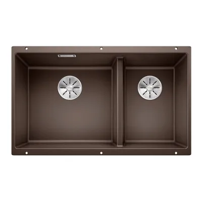 PRONTA CONSEGNA - Blanco | Lavello due vasche SUBLINE 430/270-U 1523160 finitura caffè da 75.5x46 cm - Sottotop