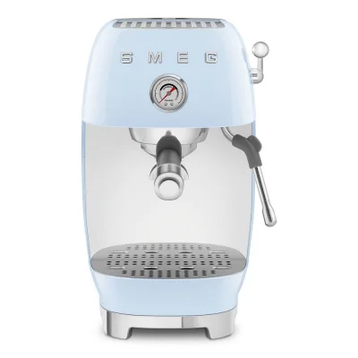 PRONTA CONSEGNA - Smeg Macchina da caffè espresso manuale con estrazione a freddo ECF03PBEU finitura azzurro