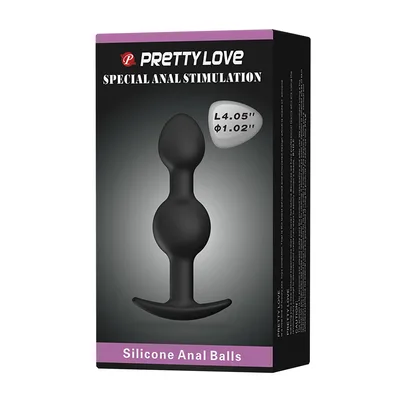 Plug anale Pretty Love Silicone Anal Balls 10,4 cm sfere pesate nero unisex