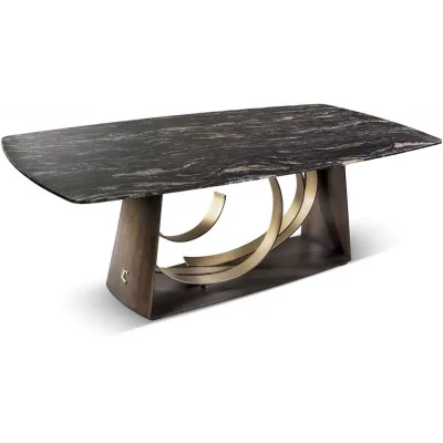 Cantori Tavolo fisso Rodin con struttura mista e piano in marmo da 240x120 cm