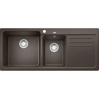 Blanco | Lavello una vasca con gocciolatoio dx NAYA 8 S 1519661 finitura caffè da 116x50 cm - Sopratop