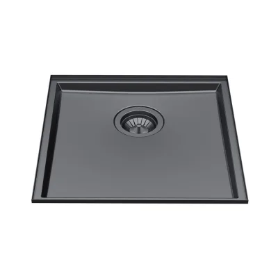 Foster Lavello una vasca 5554 246 finitura acciaio PVD gun metal da 44.6x44.6 cm