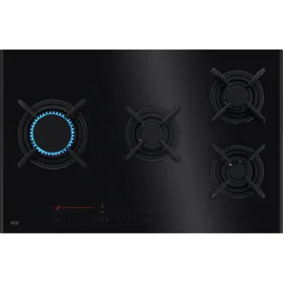 AEG Piano cottura a gas HVB 8453 IB in vetroceramica nero da 80 cm