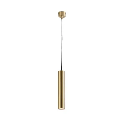 Lampadario a sospensione cilindrico in metallo oro, lampadina GU10, 5.5x200x30cm