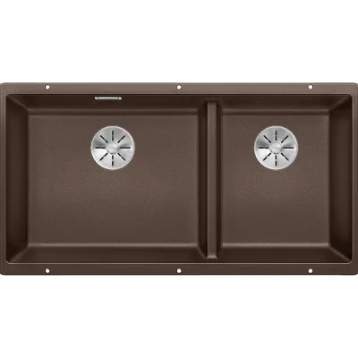 PRONTA CONSEGNA - Blanco | Lavello due vasche SUBLINE 480/320-U 1519483 finitura caffè da 85.5x46 cm - Sottotop