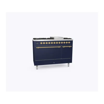 Ilve Cucina P12N da incasso Nostalgie P12FQNE3 doppio forno cieco e piano cottura 8 fuochi con fry top da 120 cm