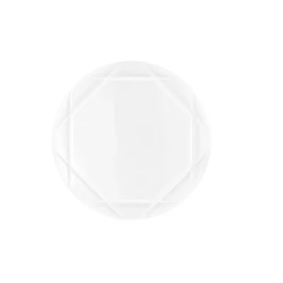 Plafoniera bianca in acrilico con incisioni geometriche, 1 LED 40W, CCT, 50x50cm