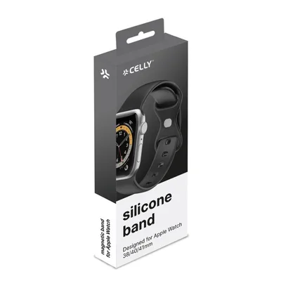 CELLY APPLE WATCH 38/40/41 SILICONE BLACK WBANDSIL40BK