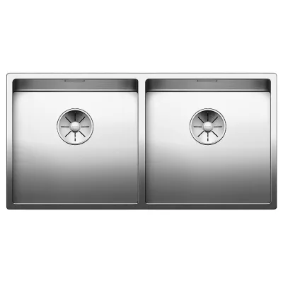 Blanco Lavello due vasche CLARON 400/400-IF 1517230 in acciaio inox da 86.5x44 cm - Sopratop/Filotop
