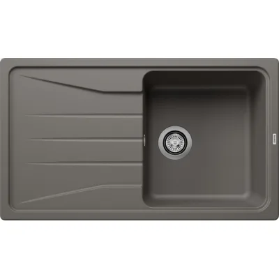 Blanco Lavello una vasca con gocciolatoio SONA 5 S 1527334 finitura grigio vulcano da 86x50 cm - Sopratop