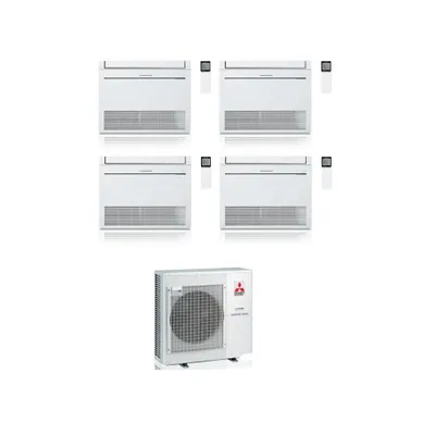 Climatizzatore Condizionatore MITSUBISHI Quadri Split PAVIMENTO 9+9+12+12 Serie MFZ-KT Inverter con MXZ-4F72VF WI-FI OPTIONAL 9000+9000+12000+12000 R-32 A++/A