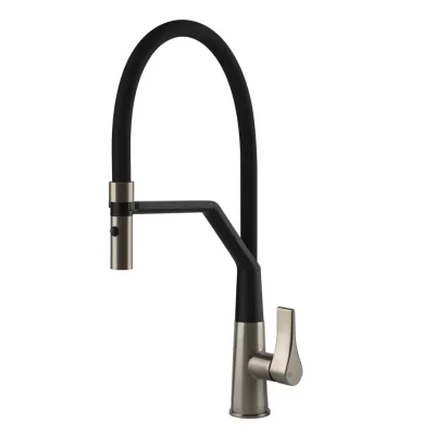 Gessi Miscelatore semi pro monocomando con doccetta estraibile Proton Collection 17191 149 finitura Finox - IN PROMOZIONE FINO AL 6/07