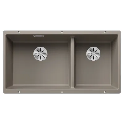 Blanco Lavello a due vasche SUBLINE 480/320-U Satin Gold 3523591 finitura tartufo da 85x46 cm - Sottotop