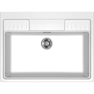 Elleci Lavello una vasca SPAZIO 900 EXTRA LKS90096XLP finitura composito K96 bianco da 90x66.5 cm