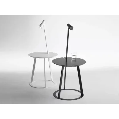 Horm Tavolino rotondo Albino Torcia art. RT430 in metallo verniciato e piano a scelta da Ø43 cm