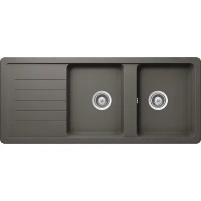 Schock Lavello due vasche con gocciolatoio TOLEDO D200 TOLD200A91 finitura silverstone da 116x50 cm