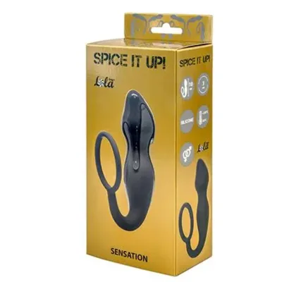 Plug anale con cock ring morbido silicone nero 10 x 3 cm circa Spice it UP lola