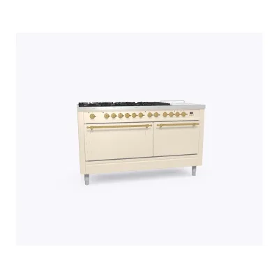 Ilve Cucina P15N da incasso Nostalgie P15SDQNE3 doppio forno cieco e piano cottura 7 fuochi con coupe de feu e dual da 150 cm
