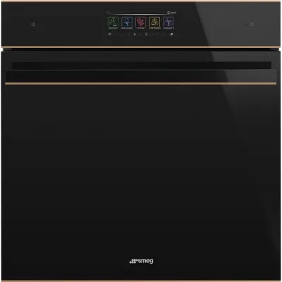 Smeg S Forno combinato vapore e microonde Galileo Omnichef SO6606WAPNR finitura vetro nero e rame da 60 cm