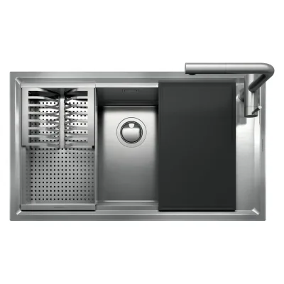 PRONTA CONSEGNA - Barazza Lavello una vasca EASY KIT 1LES91RK finitura inox satinato da 86x50 cm Con Kit accessori e miscelatore - IN PROMOZIONE FINO AL 5/09