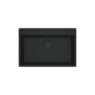 PRONTA CONSEGNA - Franke: Lavello una vasca Vasche Sopratop Maris MRG 610-72 TL 114.0661.666 finitura fragranite black matt da 76x51 cm
