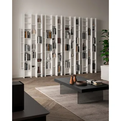 Ozzio Libreria Byblos art. X026 in MDF e laccato da L.75 cm e H.216 cm