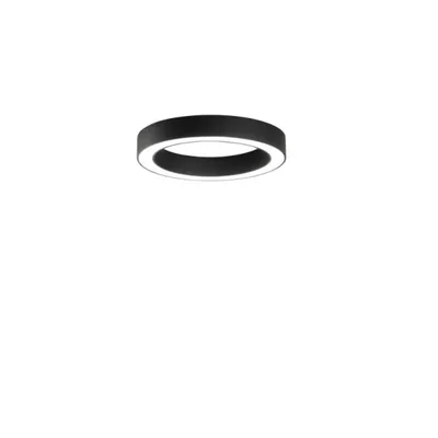 Plafoniera a struttura circolare nera in metallo, LED 60W, CCT, 60x8.5cm