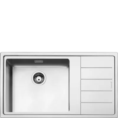 Smeg S Lavello una vasca con gocciolatoio dx LFTG861D finitura acciaio inox da 87x51 cm - Filotop/Flat - IN PROMOZIONE FINO AL 6/07