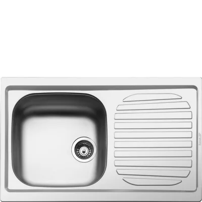 Smeg Lavello una vasca con gocciolatoio LYP791R finitura acciaio inox da 79x50 cm