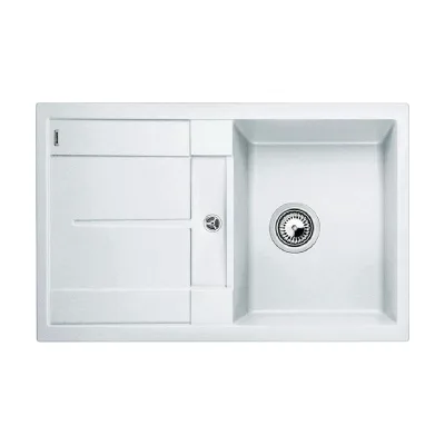 Blanco Lavello una vasca con gocciolatoio METRA 45 S 1513187 finitura bianco da 78x50 cm - Sopratop