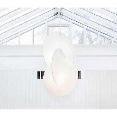 Flos Lampada a sospensione a luce diffusa Overlap Suspension 1 finitura bianco