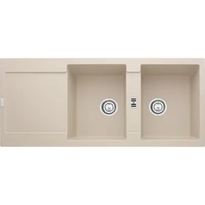 Franke: Lavello due vasche con gocciolatoio Maris MRG 621 114.0066.717 finitura fragranite sahara da 116x50 cm