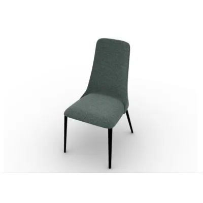 Calligaris OUTLET Sedia Etoile CS1424-MTO con struttura in metallo P77 cromato e seduta in tessuto S2M Bergen ottanio