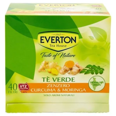 Everton Taste Of Nature Tè Verde Zenzero Curcuma & Moringa 40 X 1,3 gr
