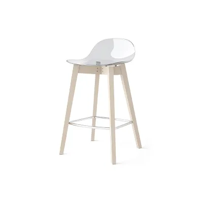 Connubia Sgabello Academy CB2165 con struttura in legno e seduta in policarbonato da h. 84 cm