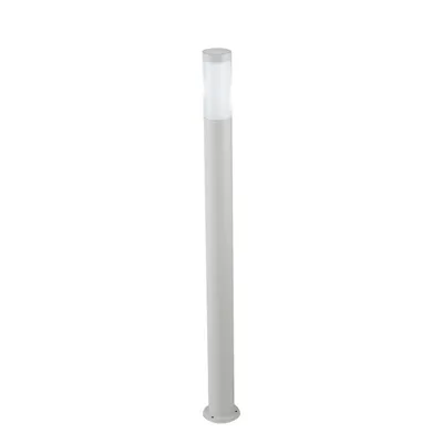 Palo da esterni bianco in acciaio inox, 1 luce E27, 11.5x110cm