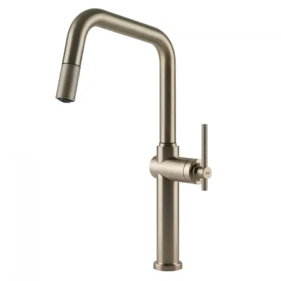 Gessi Miscelatore monocomando con doccetta estraibile Habito 60652 149 finitura Finox