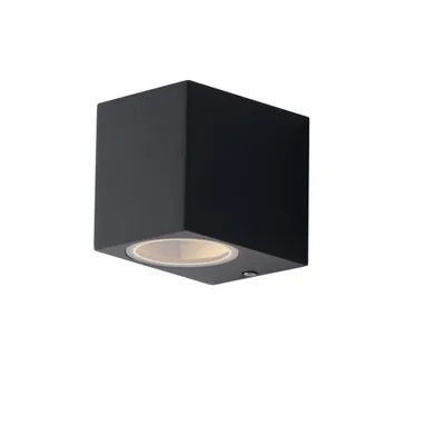 Applique da esterno cubica antracite in alluminio, 1 luce GU10, 6.7x8cm