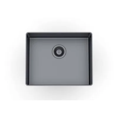 Foster Lavello una vasca 4350 006 finitura acciaio PVD gun metal da 51.6x41.6 cm