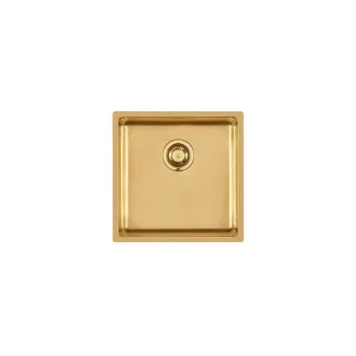Foster Lavello una vasca 2156 859 finitura acciaio PVD gold da 44x44 cm