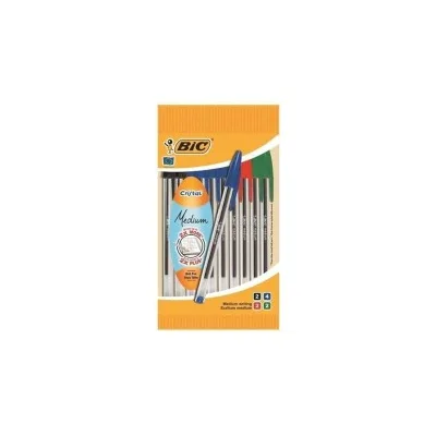 Bic Cristal Original Conf. 10 pennePunta tonda 1,0mm Linea 0,4mm Colori assortiti 830865