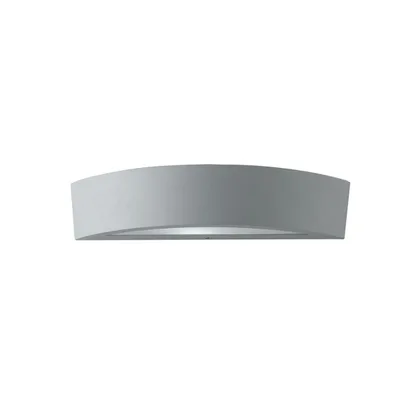 Applique da esterno argento moderna in alluminio, 2 luci E14, 36x7.5cm