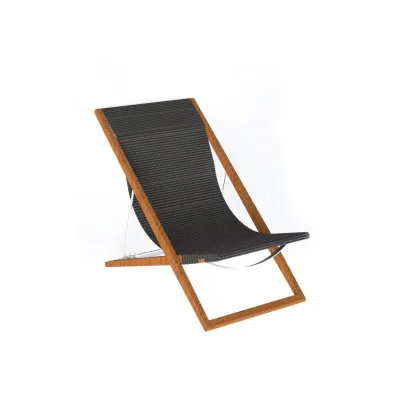 Unopiù Sdraio pieghevole COSETTE con struttura in teak e telo in tessuto brown - IN PROMOZIONE FINO AL 6/07